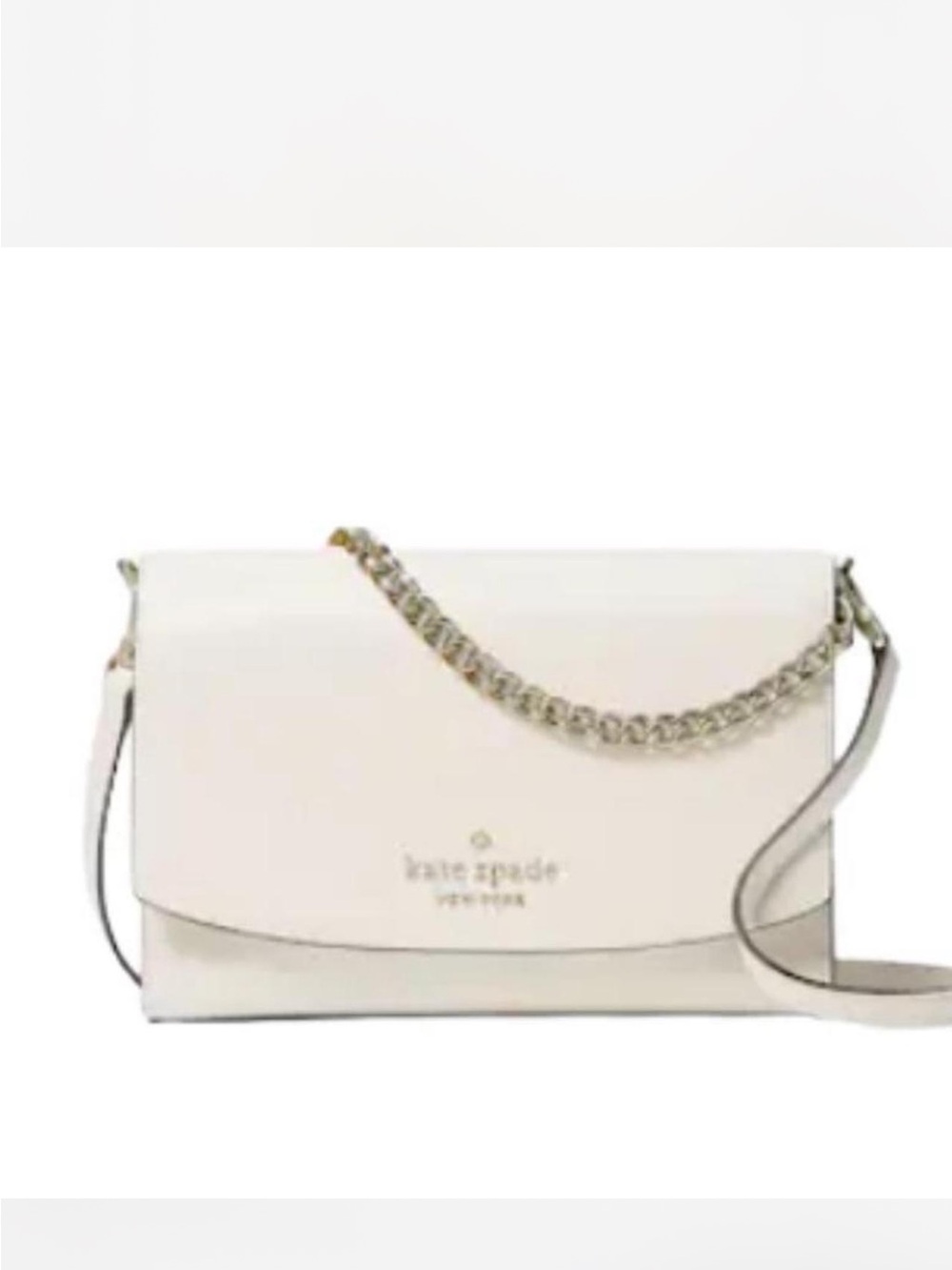 kate Spade White Leather Crossbody with Silver Hardware